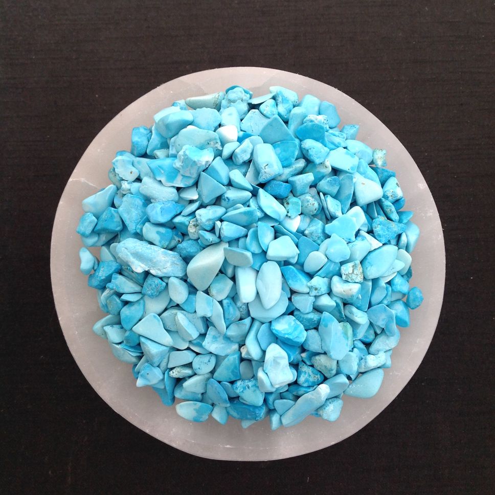Howlite Turquoise Chips 200gms Howlite Turquoise Chips 200gms